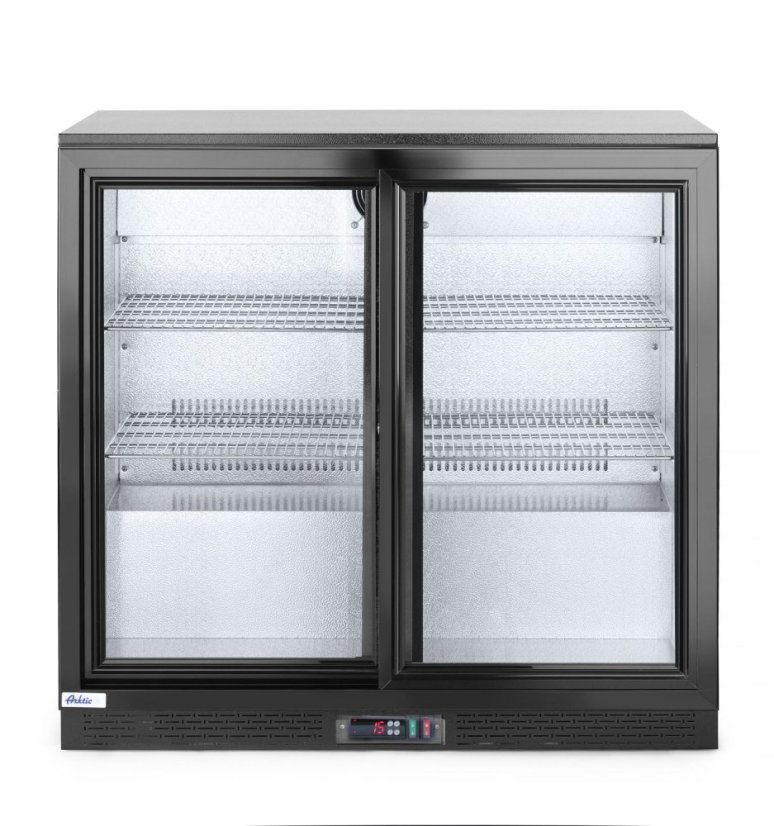Zadní barová chladnička s dvojitými posuvnými dveřmi, Arktic, 158L, Černá, 230V/160W, 520x900x(H)870mm