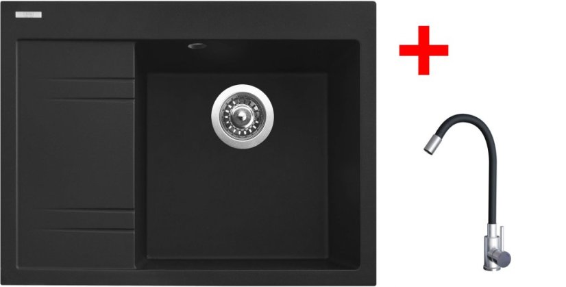 Sinks RIM 650 P Metalblack + Elasta nerez/černá Sinks RIM 650 P Metalblack + Elasta nerez/černá