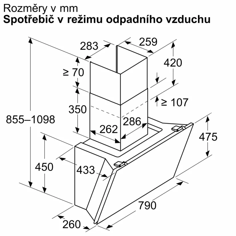 Komínová digestoř Bosch DWK81AN20