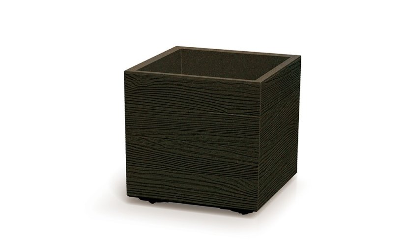 Květináč Prosperplast MADERA SQUARE eco wood 38,5 cm kávový