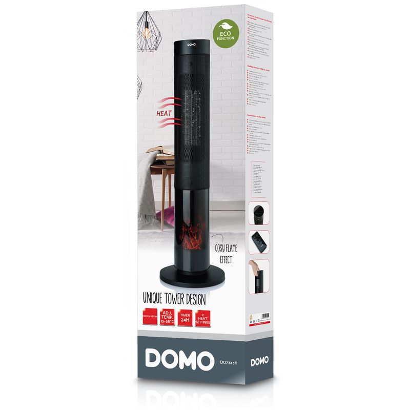 Teplovzdušný ventilátor s imitací ohně DOMO DO7345H
