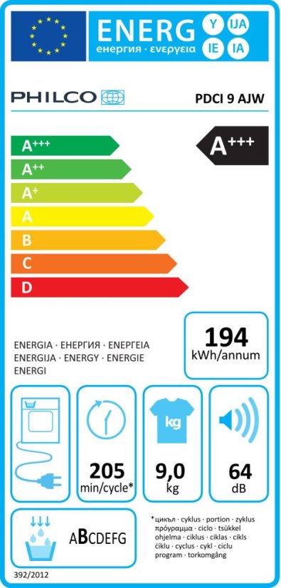 Sušička prádla Philco PDCI 9 AJW