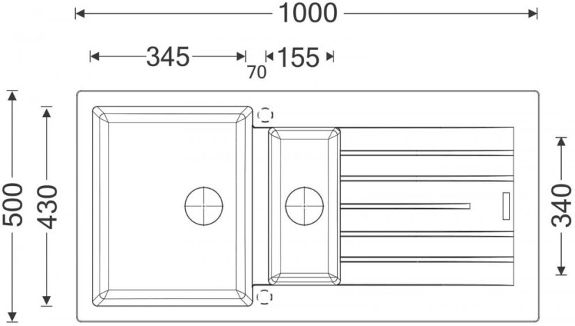 Sinks PERFECTO 1000.1 Metalblack