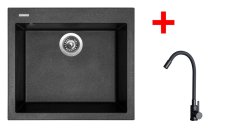 Sinks CUBE 560 Metalblack + ELASTA černá matná