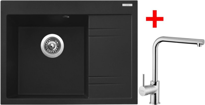 Sinks RIM 650 L Metalblack + Elka Sinks RIM 650 L Metalblack + Elka