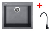 Sinks CUBE 560 Titanium + ELASTA černá matná