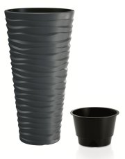 Květináč Prosperplast SAND SLIM antracit 29,6 cm