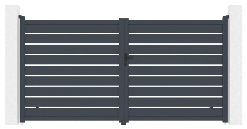 Brána G21 Reno 350x176 cm dvoukřídlá, antracitová