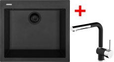 Sinks CUBE 560 BL Nanoblack + MIX 3 P Nanoblack