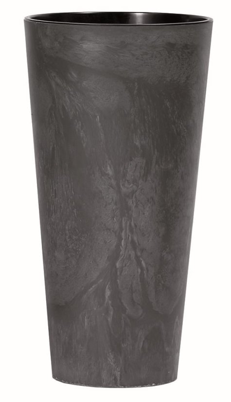 Květináč Prosperplast TUBUS SLIM BETON EFFECT antracit 30 cm