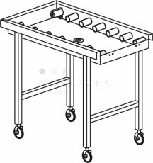 KROMO stůl válečkový pojízdný s vanou 1100 x 650 x 850 mm