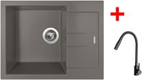 Sinks AMANDA 650 Truffle + ELASTA S černá matná