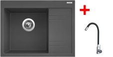 Sinks RIM 650 L Titanium + Elasta nerez/černá