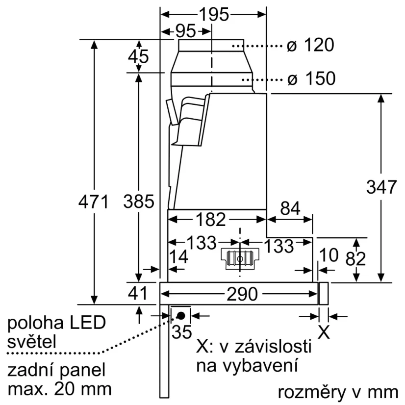 Výsuvná digestoř Bosch DFR067A52