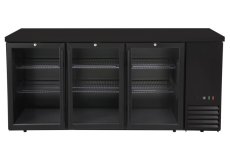 Chladicí barový pult, skleněné dveře, Arktic, 6 polic, 493L, Černá, 230V/185W, 1826x631x(H)865mm