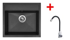 Sinks SOLO 560 Granblack + Elasta nerez/černá