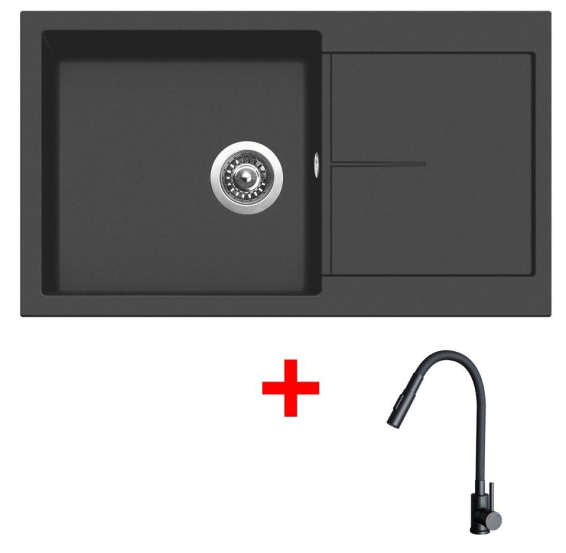 Sinks INFINITY 860 Pureblack + ELASTA S černá matná Sinks INFINITY 860 Pureblack + ELASTA S černá matná