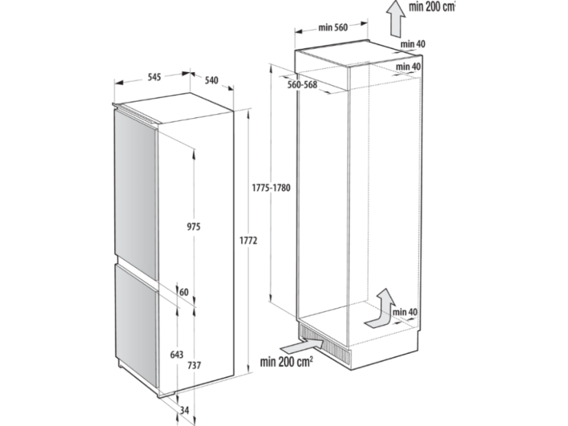 Vestavná chladnička Gorenje NRKI517E61WF