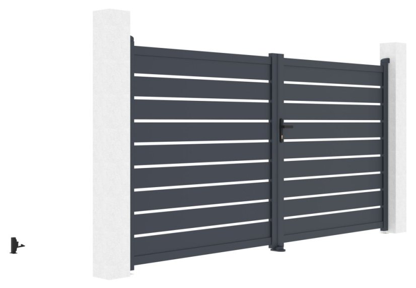 Brána G21 Reno 350x176 cm dvoukřídlá, antracitová