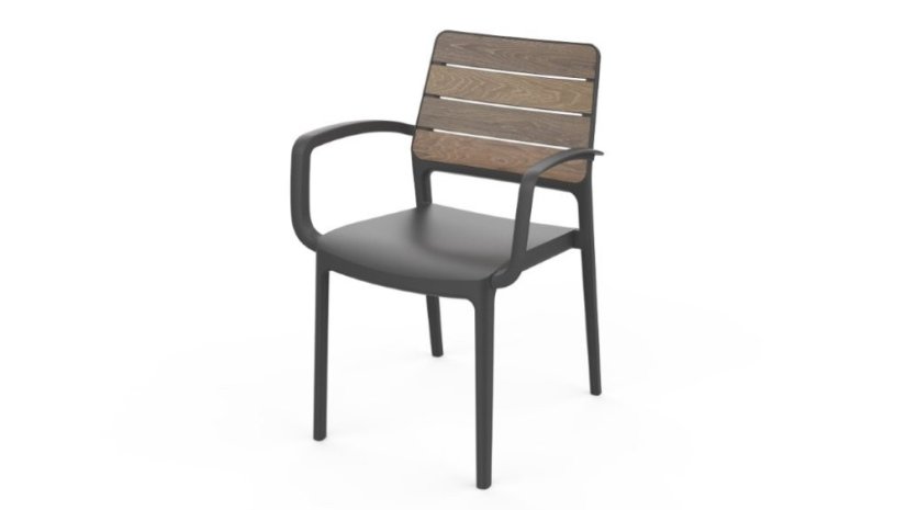 Zahradní křeslo Keter Deco Porto s područkami walnut / grafit