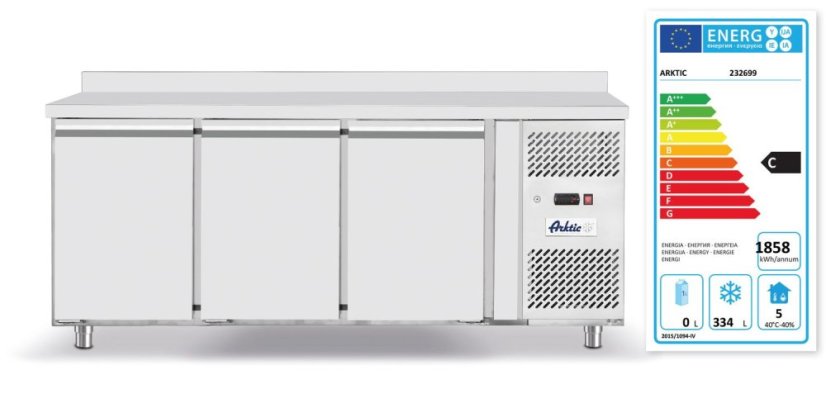 Mrazicí pult, 3 dveře, Arktic, Profi Line, 334L, 230V/600W, 700x1795x(H)839mm