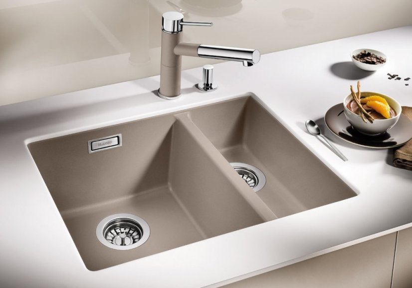 Blanco SUBLINE 340/160 U Silgranit aluminium s táhlem dřez vlevo