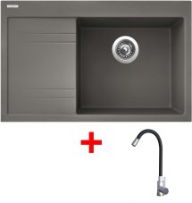 Sinks RIM 780 P Truffle + Elasta nerez/černá