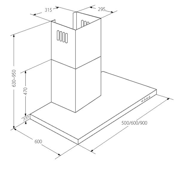 Komínová digestoř Empire VIP KD 542090