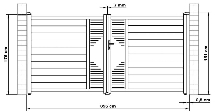 Brána G21 Marion 350x173 cm dvoukřídlá, antracitová