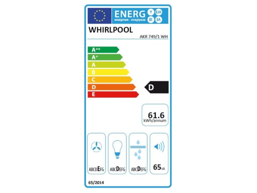 Výsuvná digestoř Whirlpool AKR7491WH