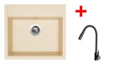 Sinks SOLO 560 Sahara + ELASTA S černá matná