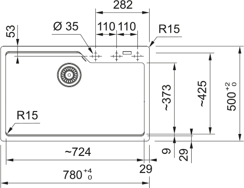 Franke UBG 610-78 Bílá-led