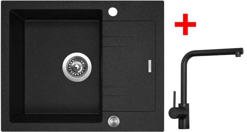 Sinks LINEA 600 XC Granblack + Elka černá matná Sinks LINEA 600 XC Granblack + Elka černá matná