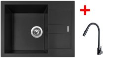 Sinks AMANDA 650 Pureblack + ELASTA S černá matná