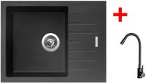 Sinks PERFECTO 650 Pureblack + ELASTA černá matná