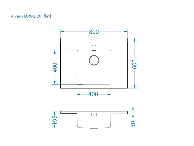 Alveus LUXAL 20, 800x600 FLAT  ( Okrajový profil plochý )