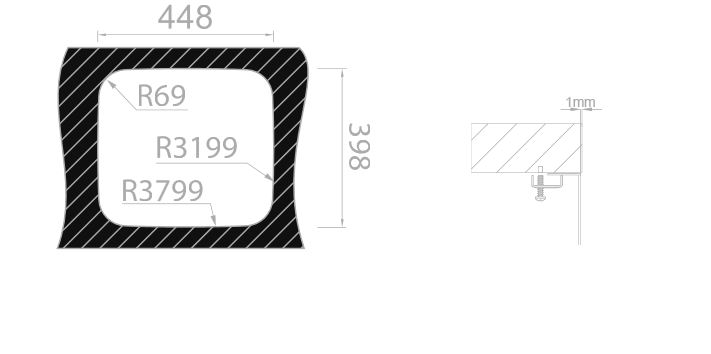 Sinks LAGUNA 490 V 0,8mm spodní leštěný