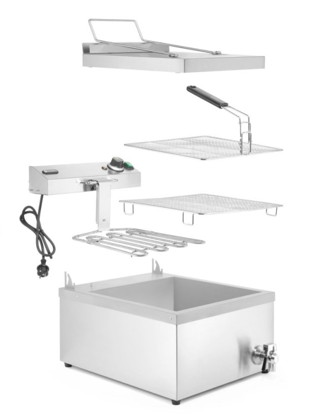 Hluboká fritéza, HENDI, 12L, 230V/3500W, 630x860x(H)438mm