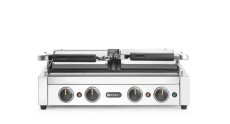 Kontaktní gril, dvojitý gril s časovačem, HENDI, Stříbrná, 220-240V/3600W, 570x375x(H)216mm, Obdélníkové