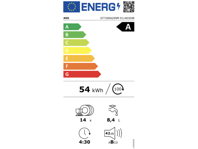 Vestavná myčka nádobí AEG GT7200A2SNM