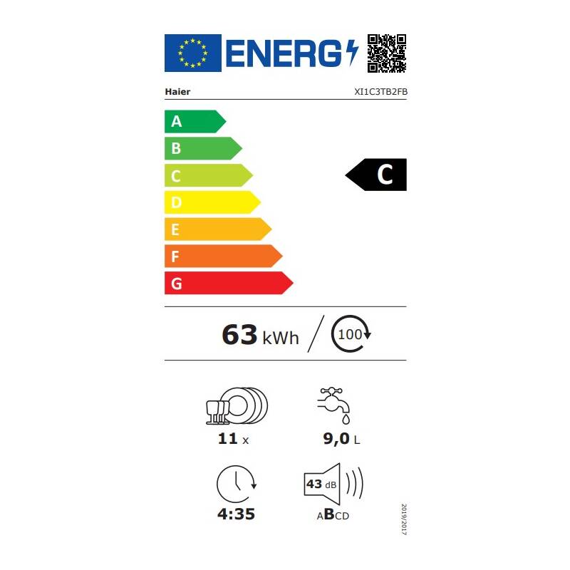 Vestavná myčka nádobí Haier XI1C3TB2FB