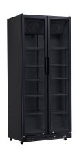 Chladnička s pruhovanými dveřmi, dvoukřídlé dveře, Arktic, 437L, Černá, 230V/510W, 870x605x(H)1996mm