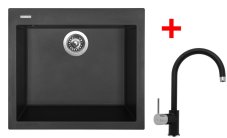 Sinks CUBE 560 Pureblack + Vitalia GR