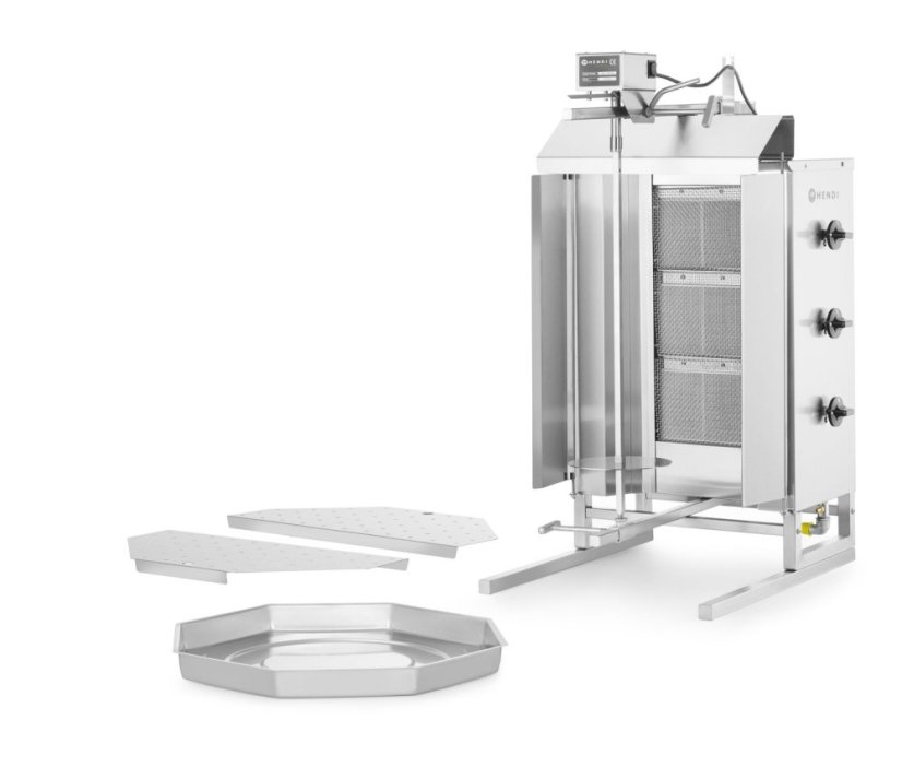 Plynový gril na kebab, HENDI, Profi Line, 9,75kW, 470x550x(H)960mm