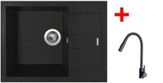 Sinks AMANDA 650 Granblack + ELASTA S černá matná