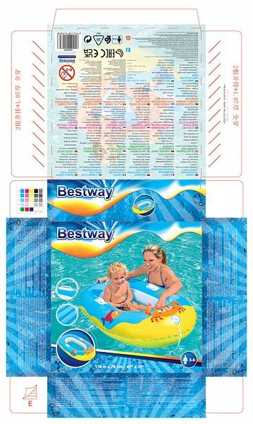 Raft Bestway nafukovací - junior korýš, 119 x 79 cm