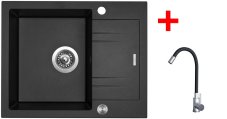 Sinks LINEA 600 XC Metalblack + Elasta nerez/černá