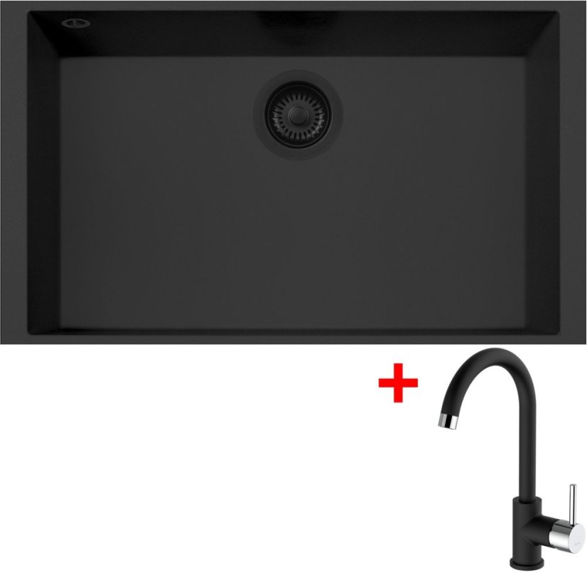 Sinks CUBE 690U BL Nanoblack + MIX 35 Nanoblack Sinks CUBE 690U BL Nanoblack + MIX 35 Nanoblack