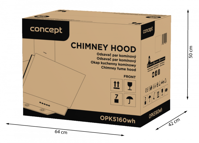 Komínová digestoř Concept OPK5160wh