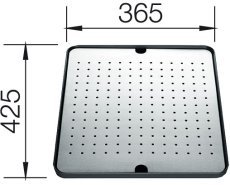 Odkapávací deska nerez-plast černá 425 x 365 mm